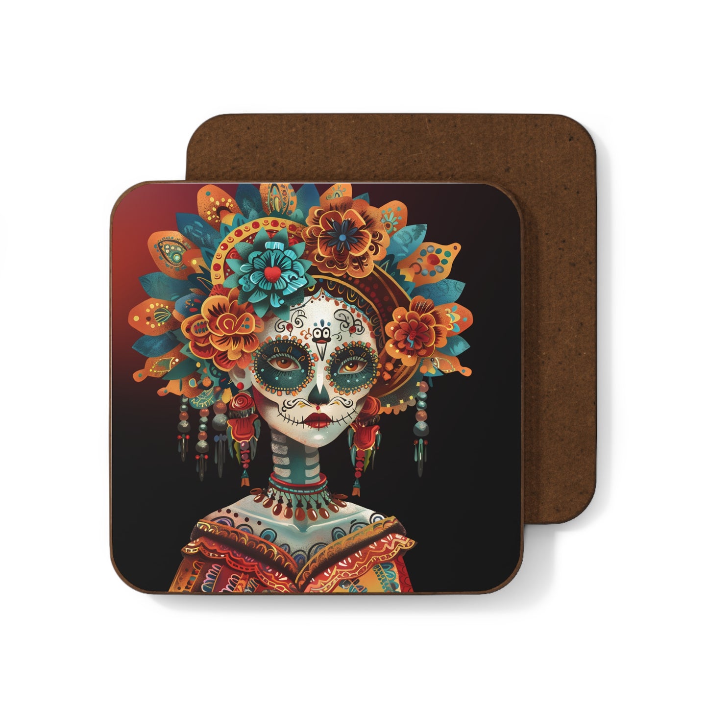 Dia De Los Muertos, Day of The Dead - Hardboard Back Coaster