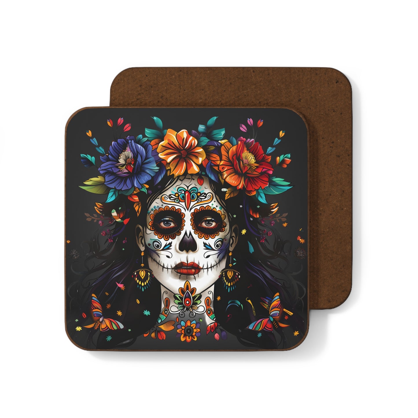 Dia De Los Muertos, Day of The Dead - Hardboard Back Coaster