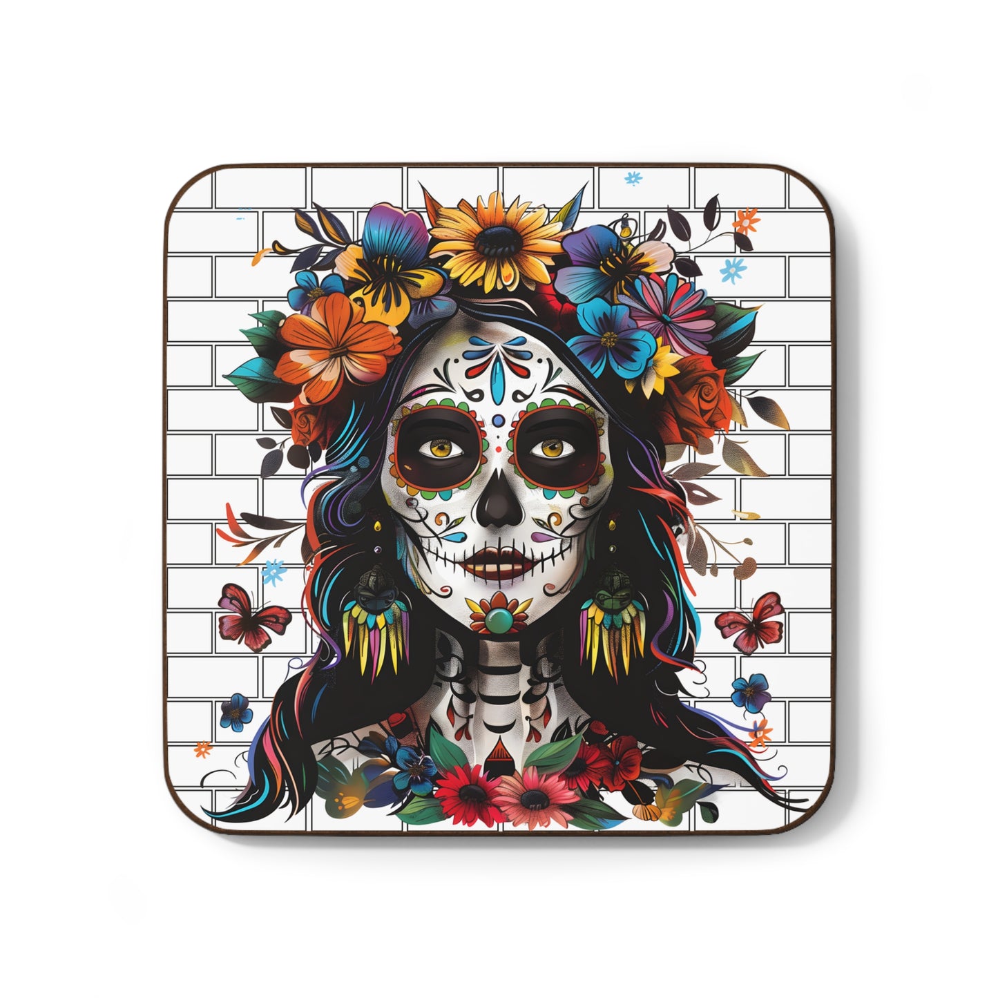 Dia De Los Muertos, Day of The Dead - Hardboard Back Coaster