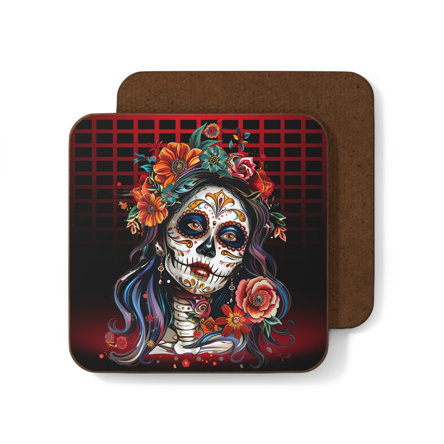 Dia De Los Muertos, Day of The Dead - Hardboard Back Coaster